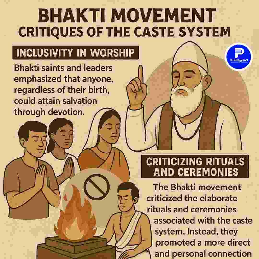 Bhakti saints preaching social equality and rejecting caste barriers